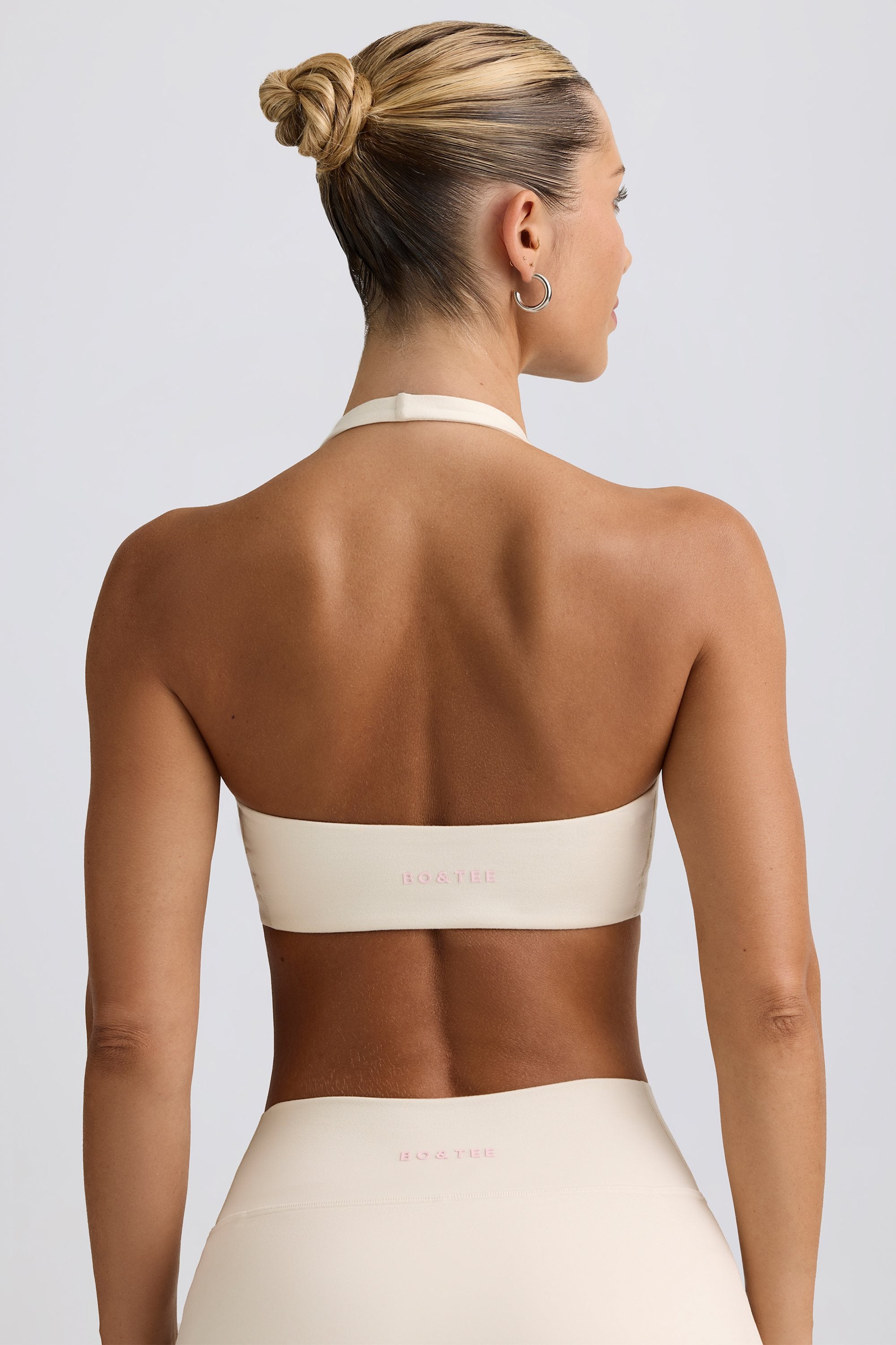 Brushed Jersey V-Neck Sports Bra in Vanilla Brushed Jersey V-Neck Sports Bra in Vanilla