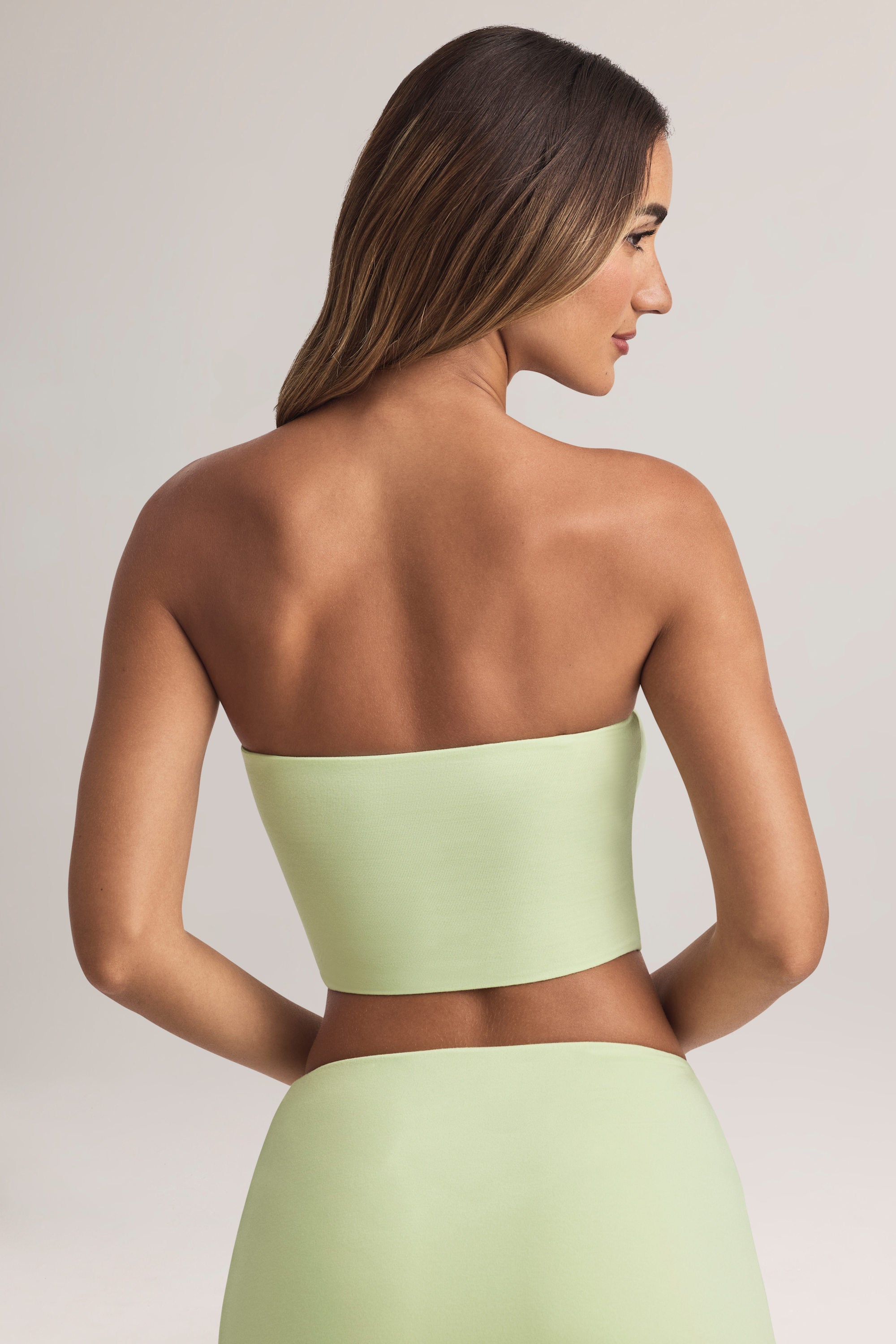 Modal Strapless Crop Top in Sage Green - XS | Oh Polly Modal Strapless Crop Top in Sage Green - XS | Oh Polly