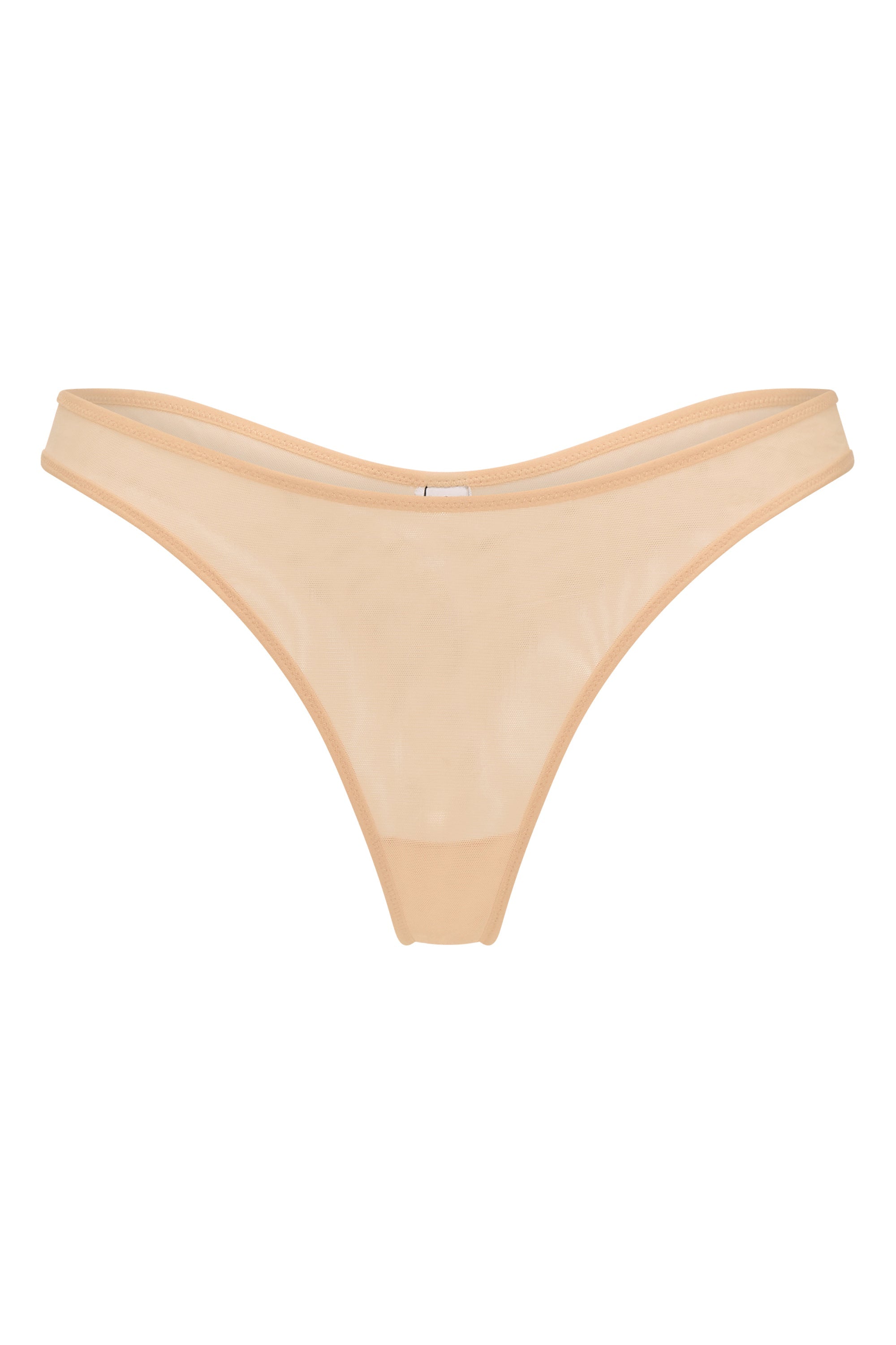 Intimates Soft Mesh Thong in Beige