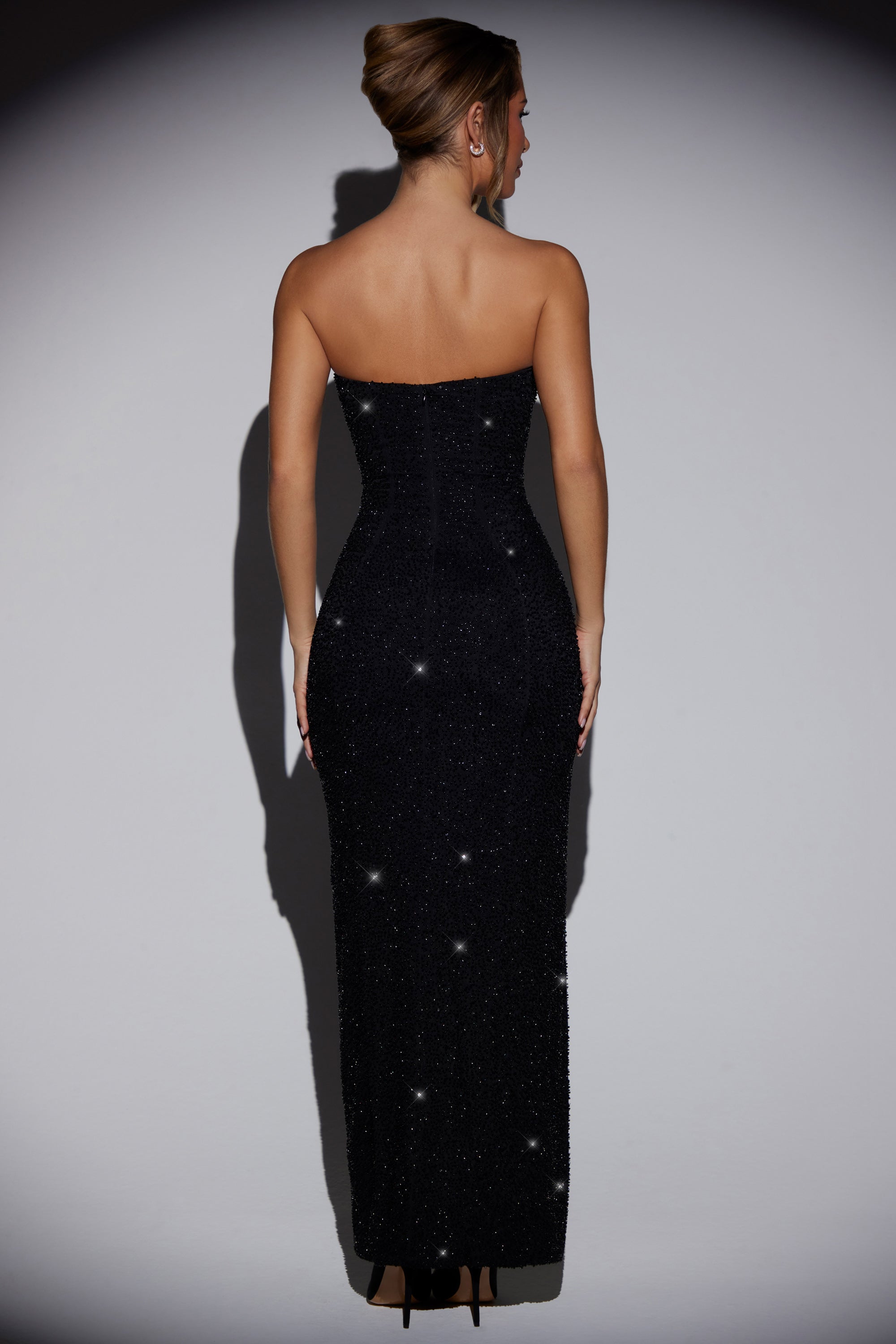 Embellished Bandeau Cowl Neck Maxi Dress in Black - 4 | Oh Polly Embellished Bandeau Cowl Neck Maxi Dress in Black - 4 | Oh Polly