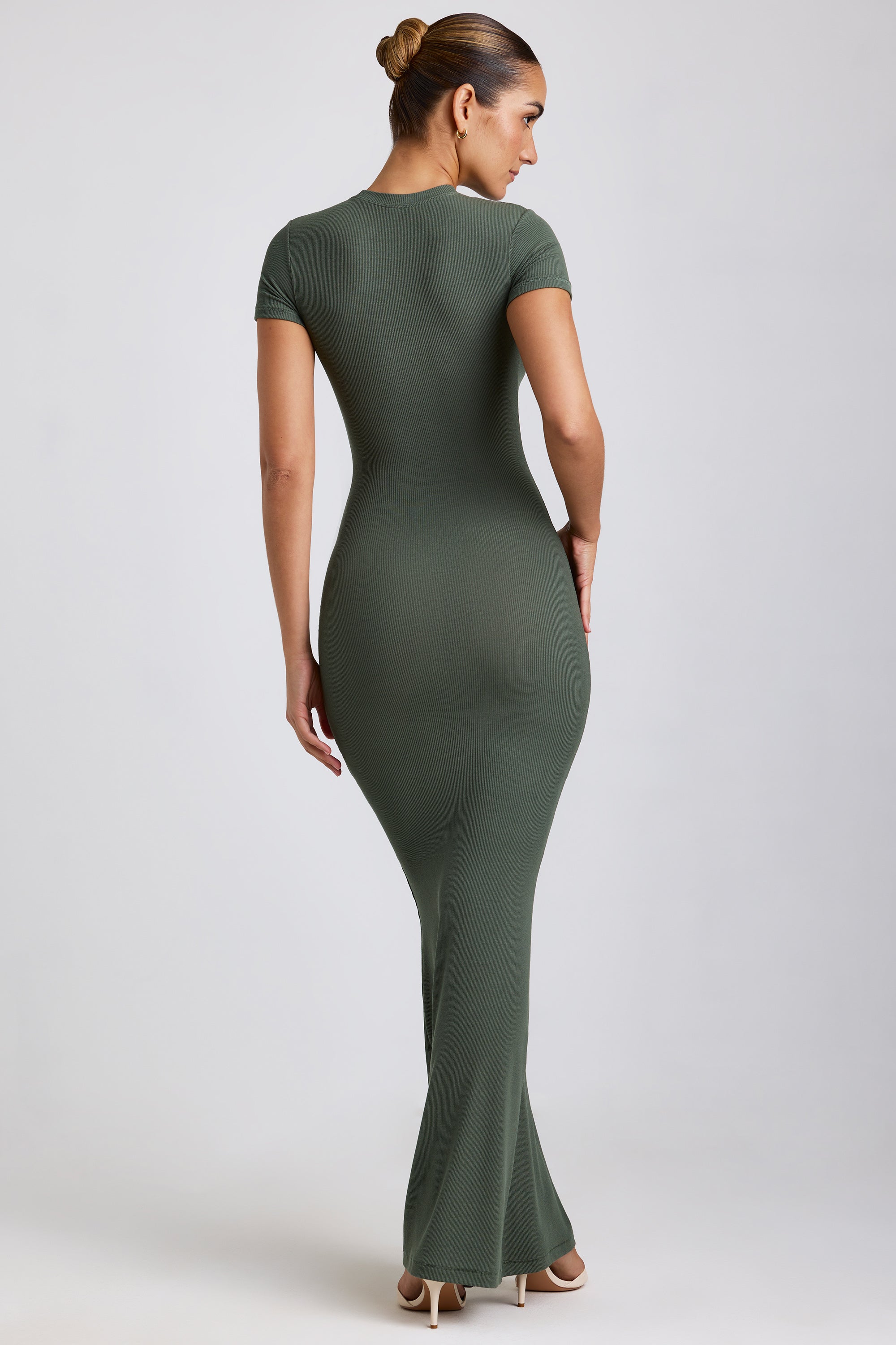 Helen Ribbed Maxi Dress - Olive