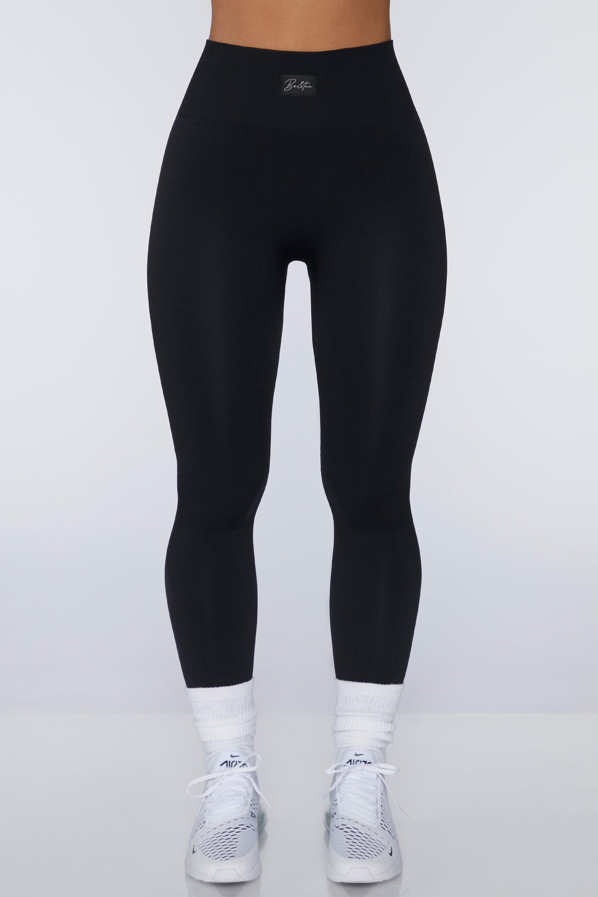 We Are Fit Black Ribbed Seamless Tights - WE ARE FIT