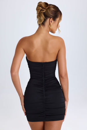 Kalinda Ruched Bandeau Mini Dress in Black | Oh Polly 10 Kalinda Ruched Bandeau Mini Dress in Black | Oh Polly 10