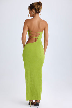 Cut-Out Bandeau Maxi Dress in Pear Green - XXL | Oh Polly Cut-Out Bandeau Maxi Dress in Pear Green - XXL | Oh Polly