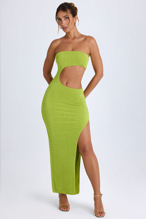 Cut-Out Bandeau Maxi Dress in Pear Green - XXL | Oh Polly Cut-Out Bandeau Maxi Dress in Pear Green - XXL | Oh Polly