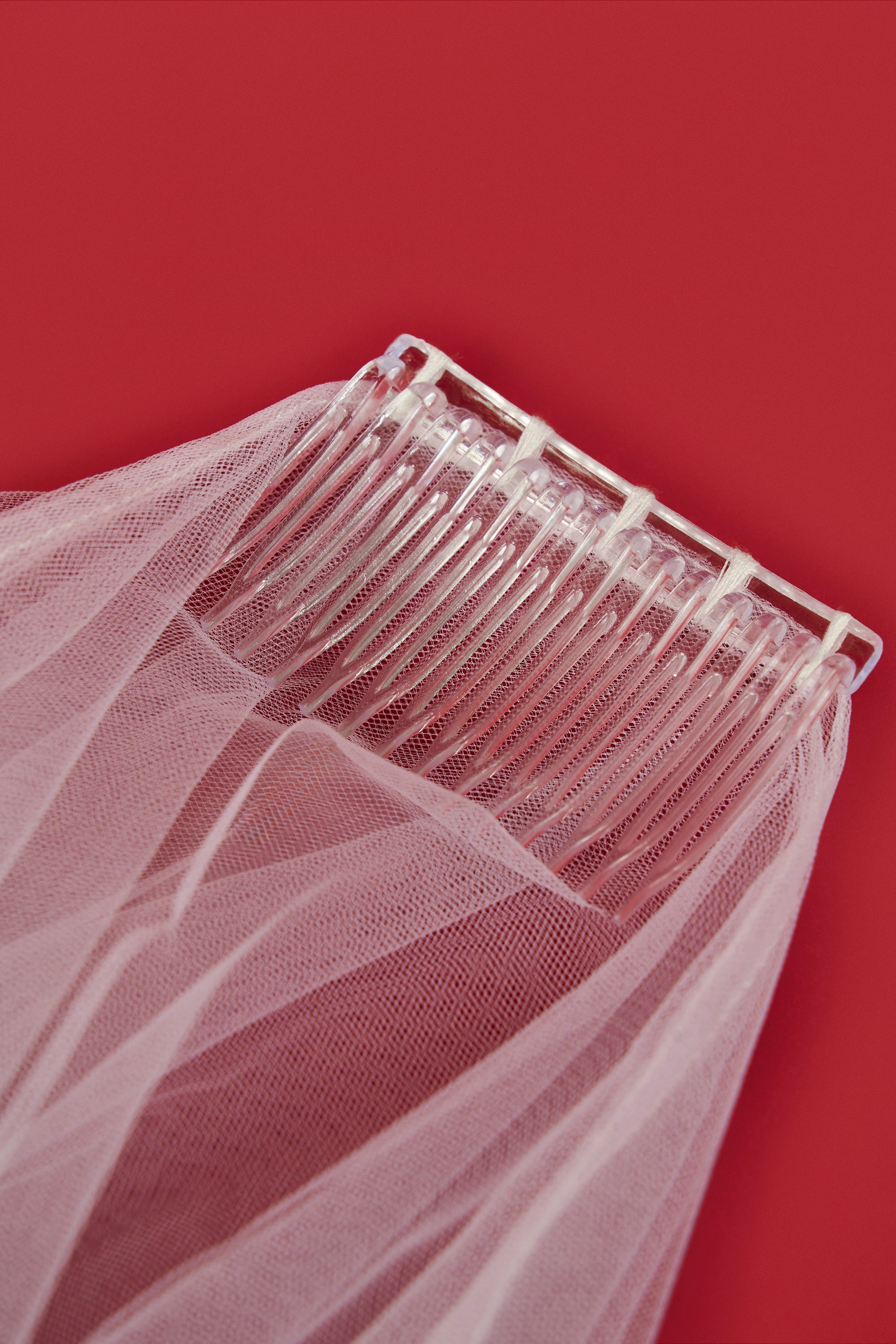 Lace-Trim Veil in White