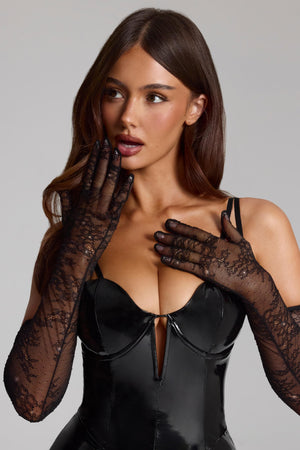 Lace Gloves in Black