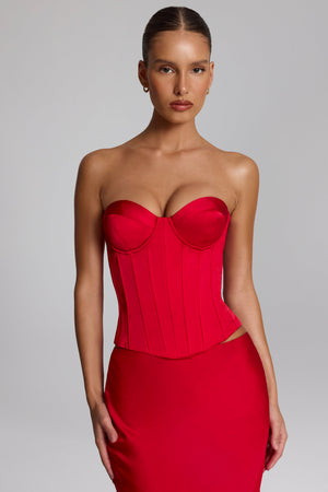 Araminta Full-Length Lace-Up Corset Top in Fire Red | Oh Polly Araminta Full-Length Lace-Up Corset Top in Fire Red | Oh Polly
