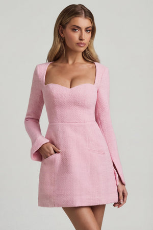 Pink Oh Polly Flatter Me Embellished Draped Strapless A-Line Mini Dress In Blush Pink Pink Oh Polly Flatter Me Embellished Draped Strapless A-Line Mini Dress In Blush Pink