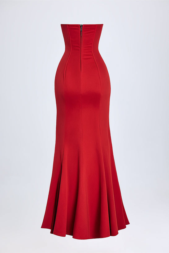 Midaxi Dress in True Red