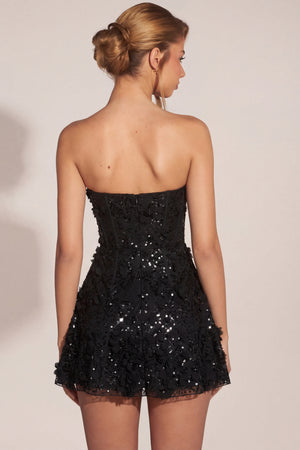 Embellished Appliqu Sweetheart Mini Dress in Black - 2 | Oh Polly Embellished Appliqu Sweetheart Mini Dress in Black - 2 | Oh Polly