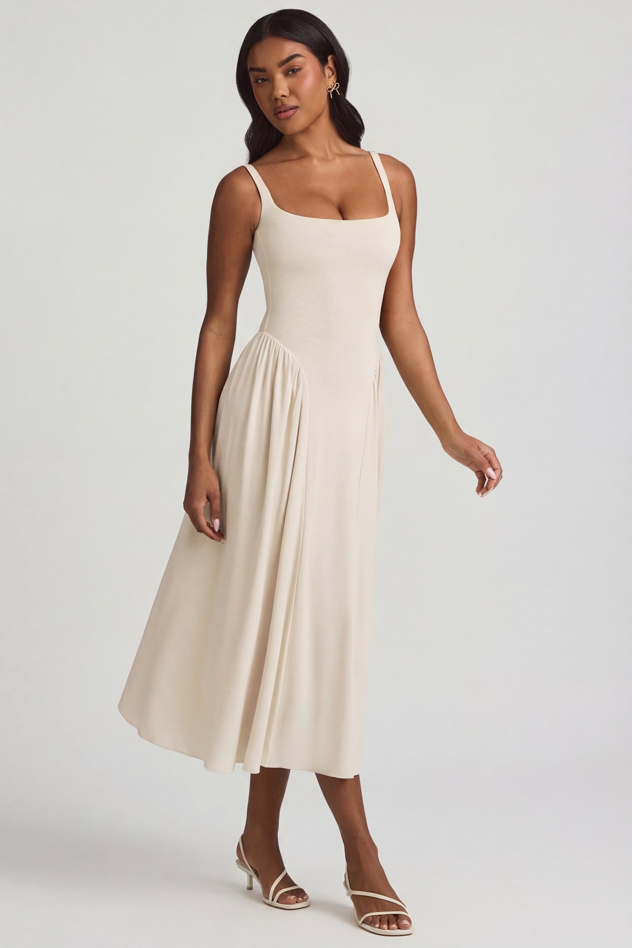 Modal A-Line Midaxi Dress in Ivory - 6
