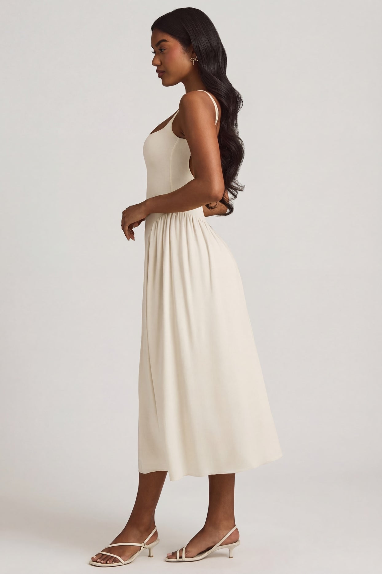 Modal A-Line Midaxi Dress in Ivory - 4