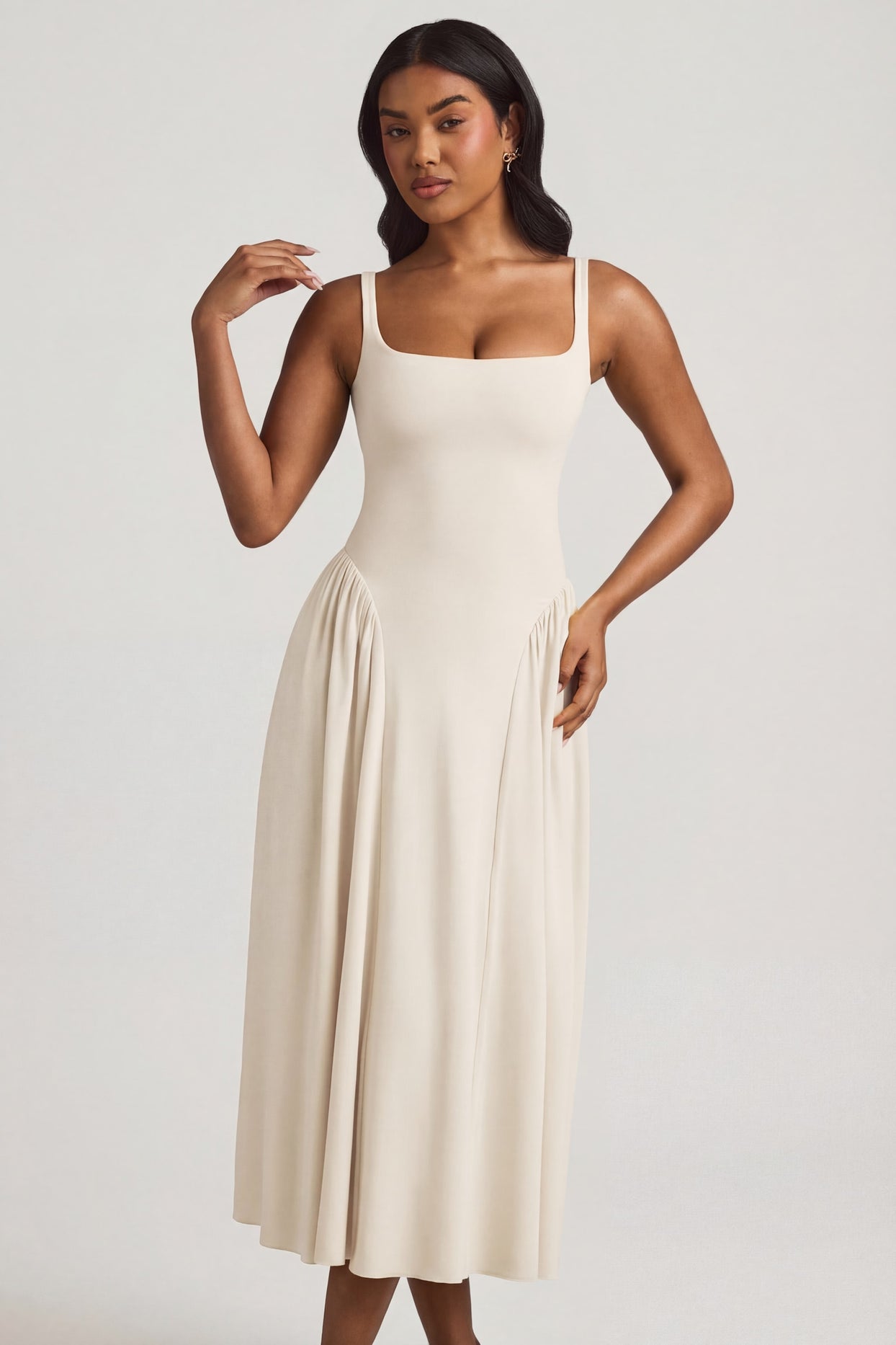 Modal A-Line Midaxi Dress in Ivory - 7