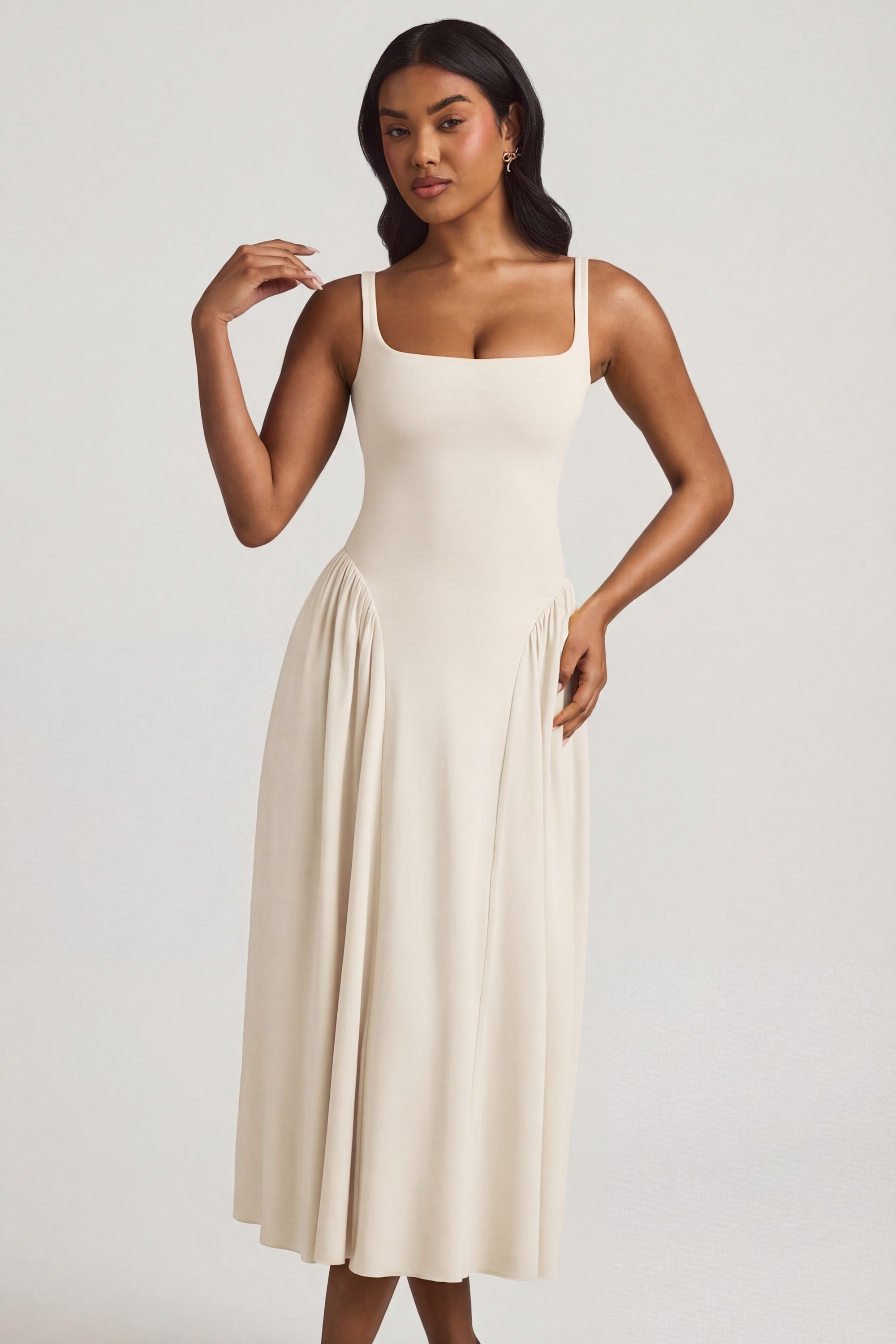 Modal A-Line Midaxi Dress in Ivory