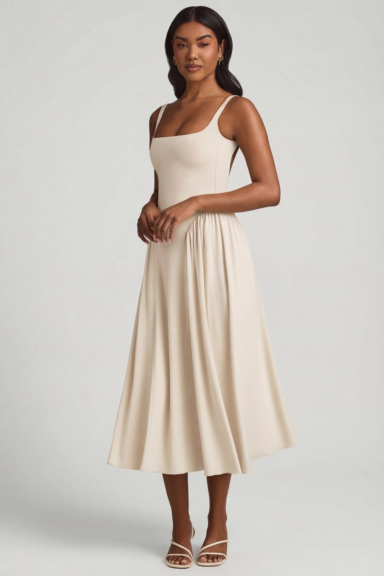 Modal A-Line Midaxi Dress in Ivory - 9
