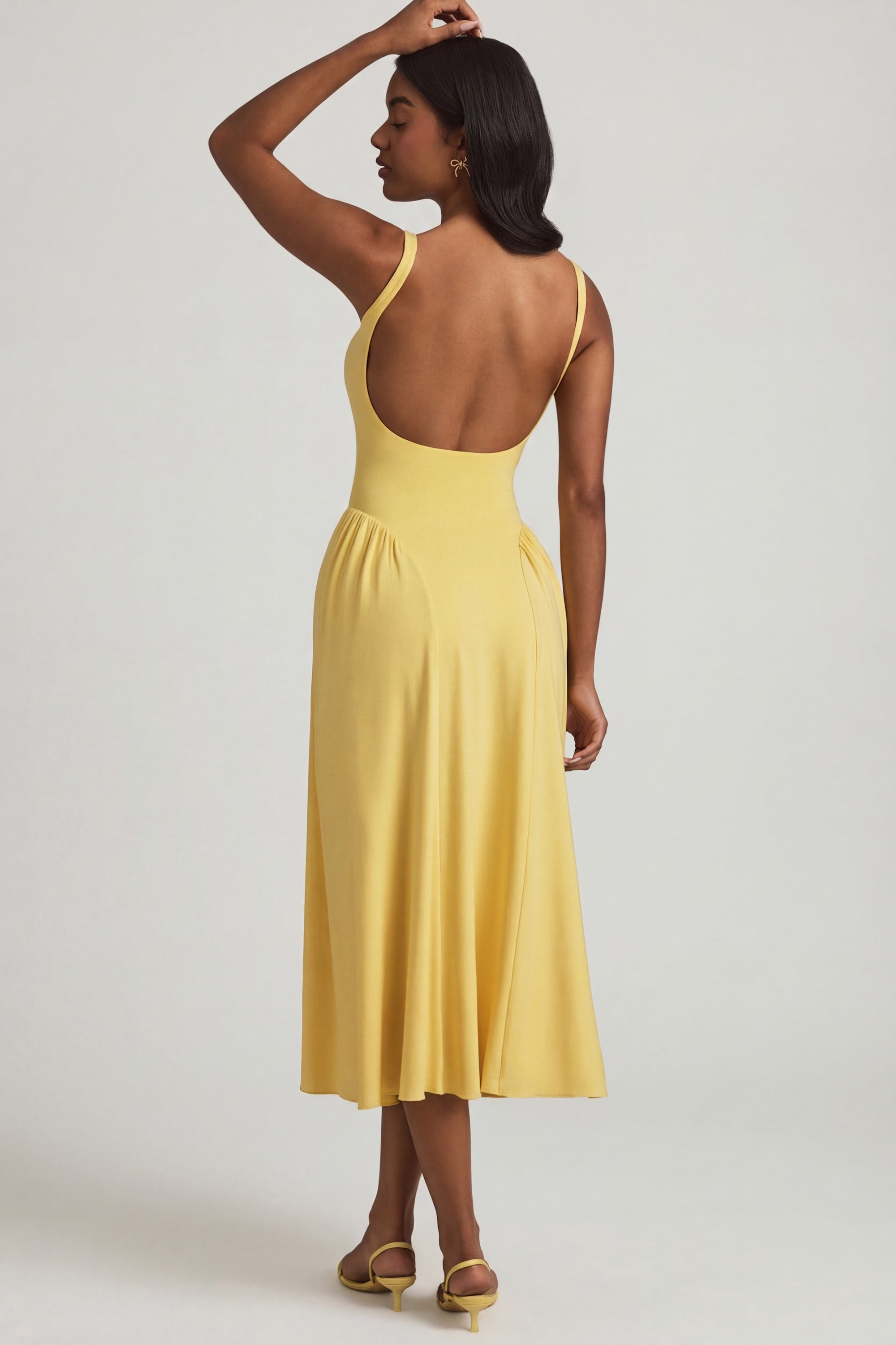 Modal A-Line Midaxi Dress in Pastel Yellow