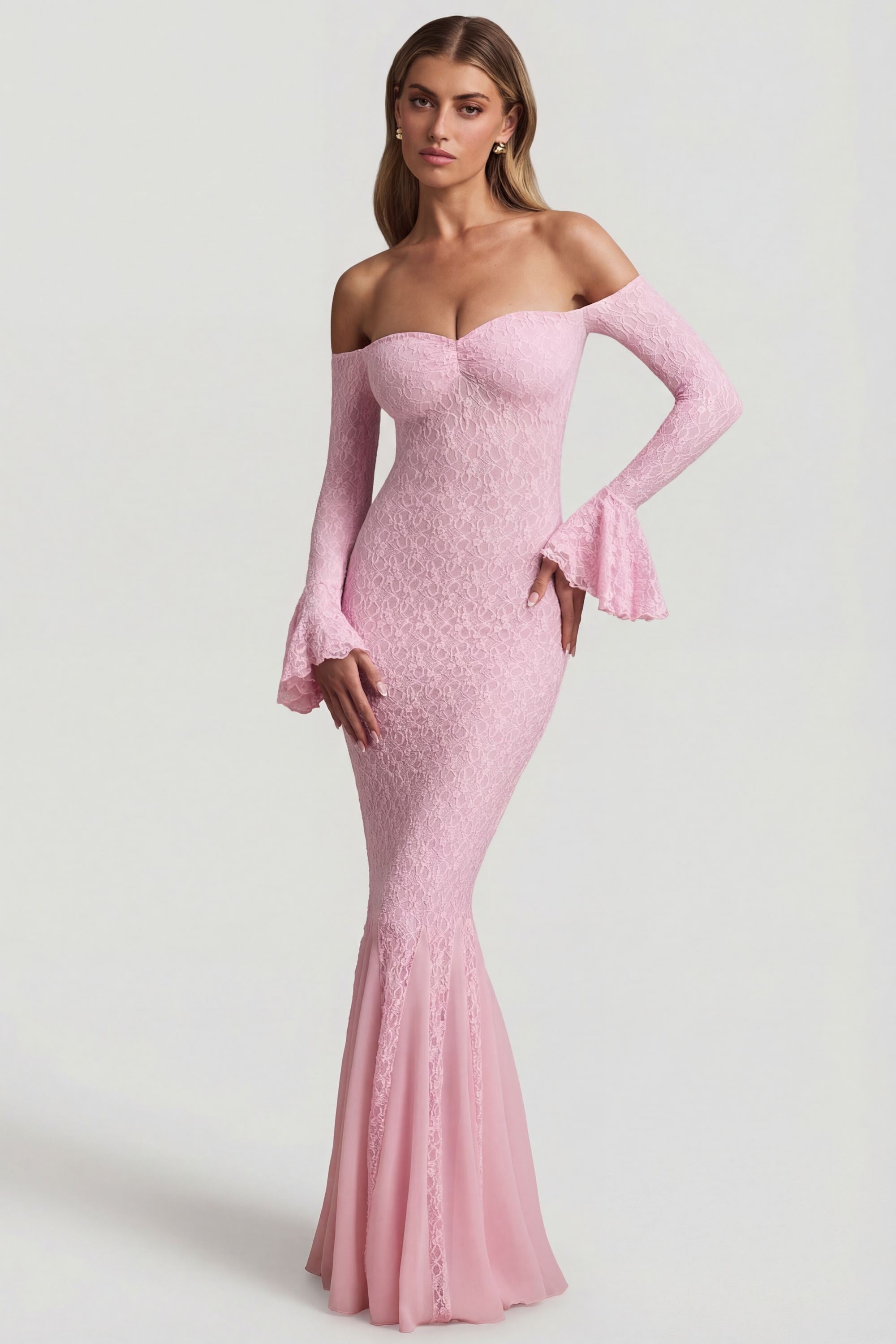 off shoulder lace dress Verona Off-Shoulder Overlay Mini Blue and a flattering fitted bodice Marisa Off-Shoulder Long Sleeve Lace