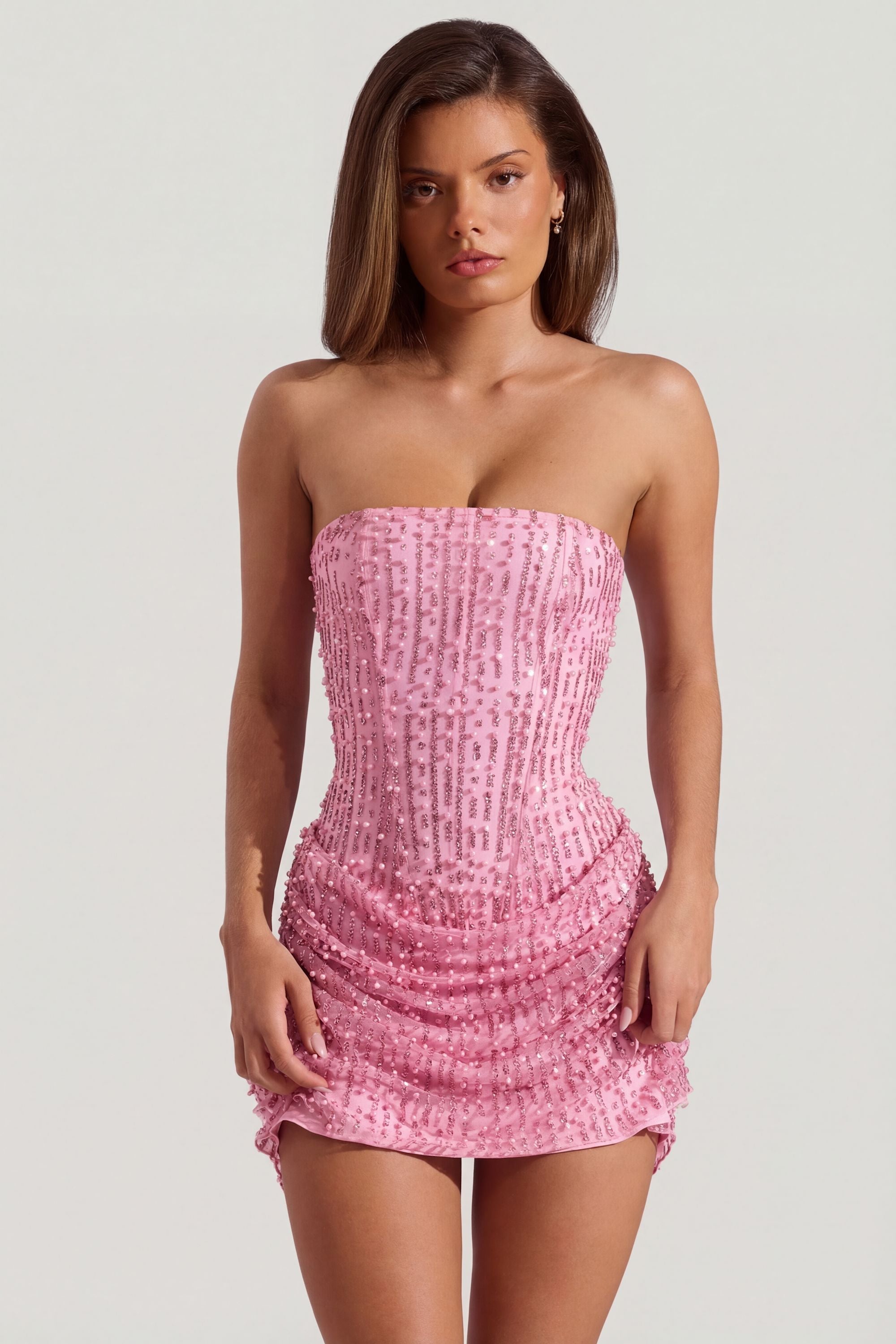 strapless a line dress A-LINE FULL | CULT MIA Size 30 MARION Strapless A-line Satin Gown