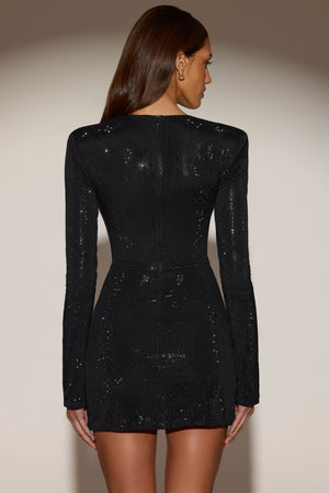 Embellished Asymmetric Bodycon Mini Dress in Black - 6 | Oh Polly Embellished Asymmetric Bodycon Mini Dress in Black - 6 | Oh Polly