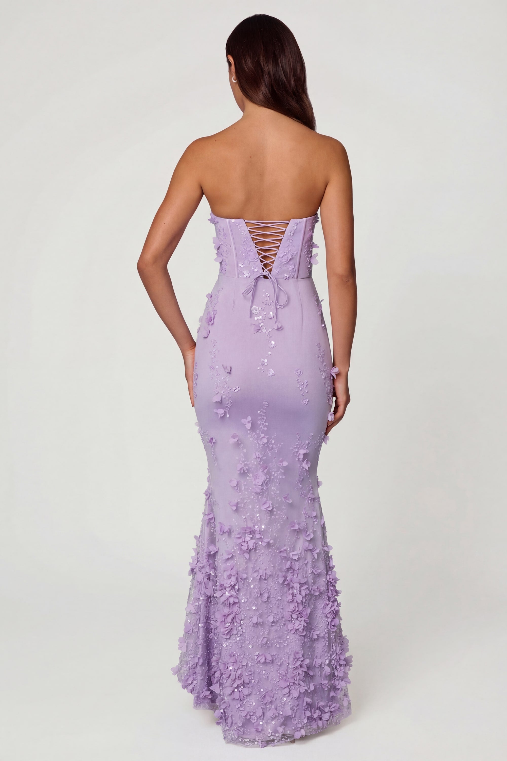 Amal Lace-Up Corset Maxi Dress in Lilac | Oh Polly – Oh Polly US