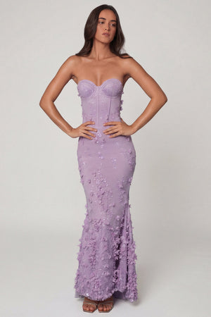 Lace-Up Corset Maxi Dress in Lilac Lace-Up Corset Maxi Dress in Lilac