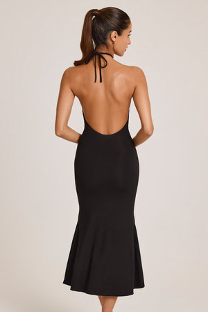 Modal Halterneck Midaxi Dress in Black - L | Oh Polly Modal Halterneck Midaxi Dress in Black - L | Oh Polly