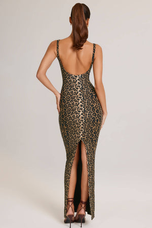 Modal Square Neck Maxi Dress in Leopard Print - XXS | Oh Polly Modal Square Neck Maxi Dress in Leopard Print - XXS | Oh Polly