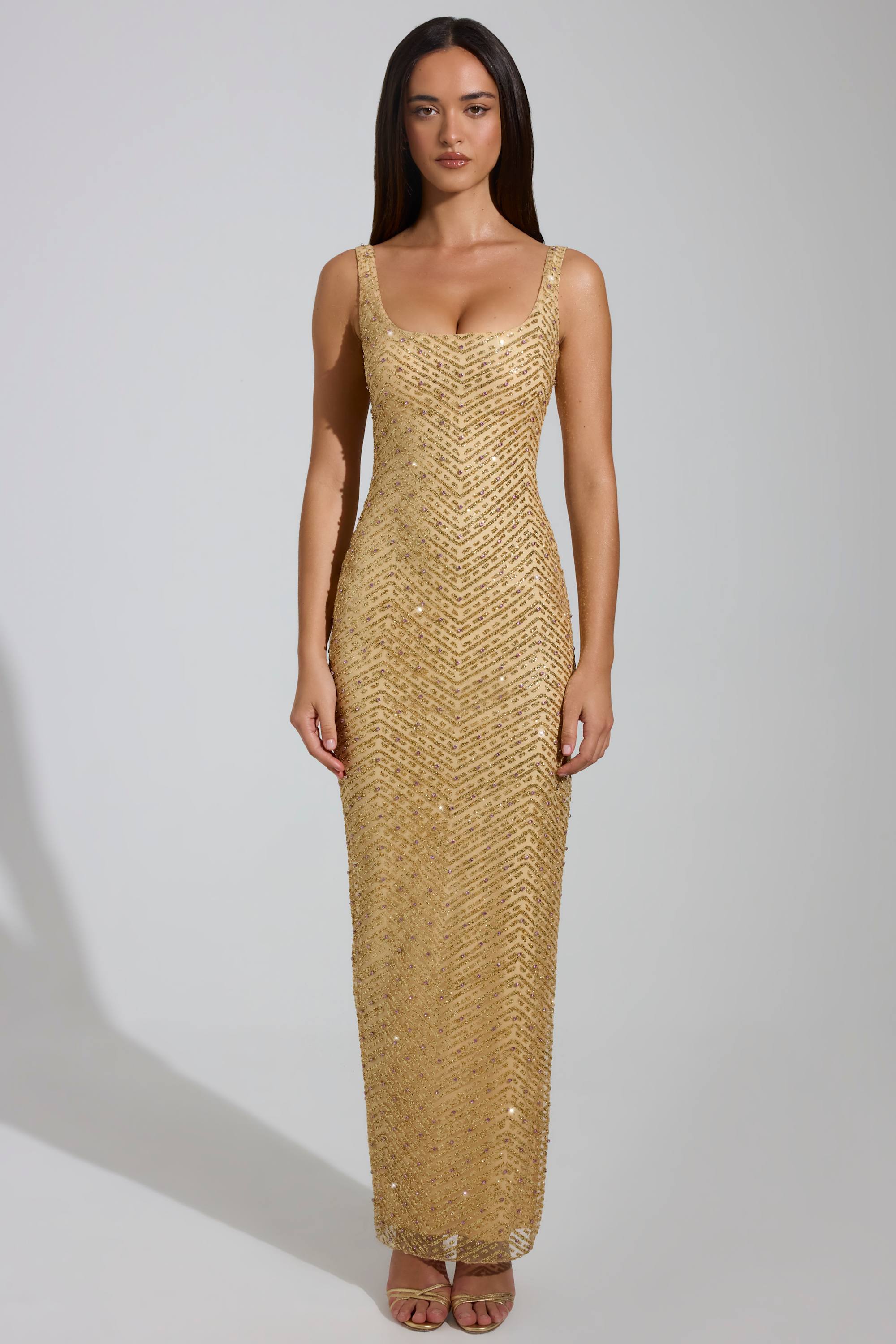 oh polly gold embellished dress Jasella Corset Gown in Your time to shine Yarina Embellished Scoop-Neck Maxi Dress