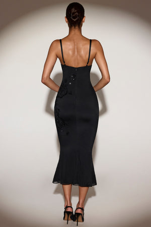 Cherelle Embellished Peekaboo Midaxi Dress in Black | Oh Polly Cherelle Embellished Peekaboo Midaxi Dress in Black | Oh Polly