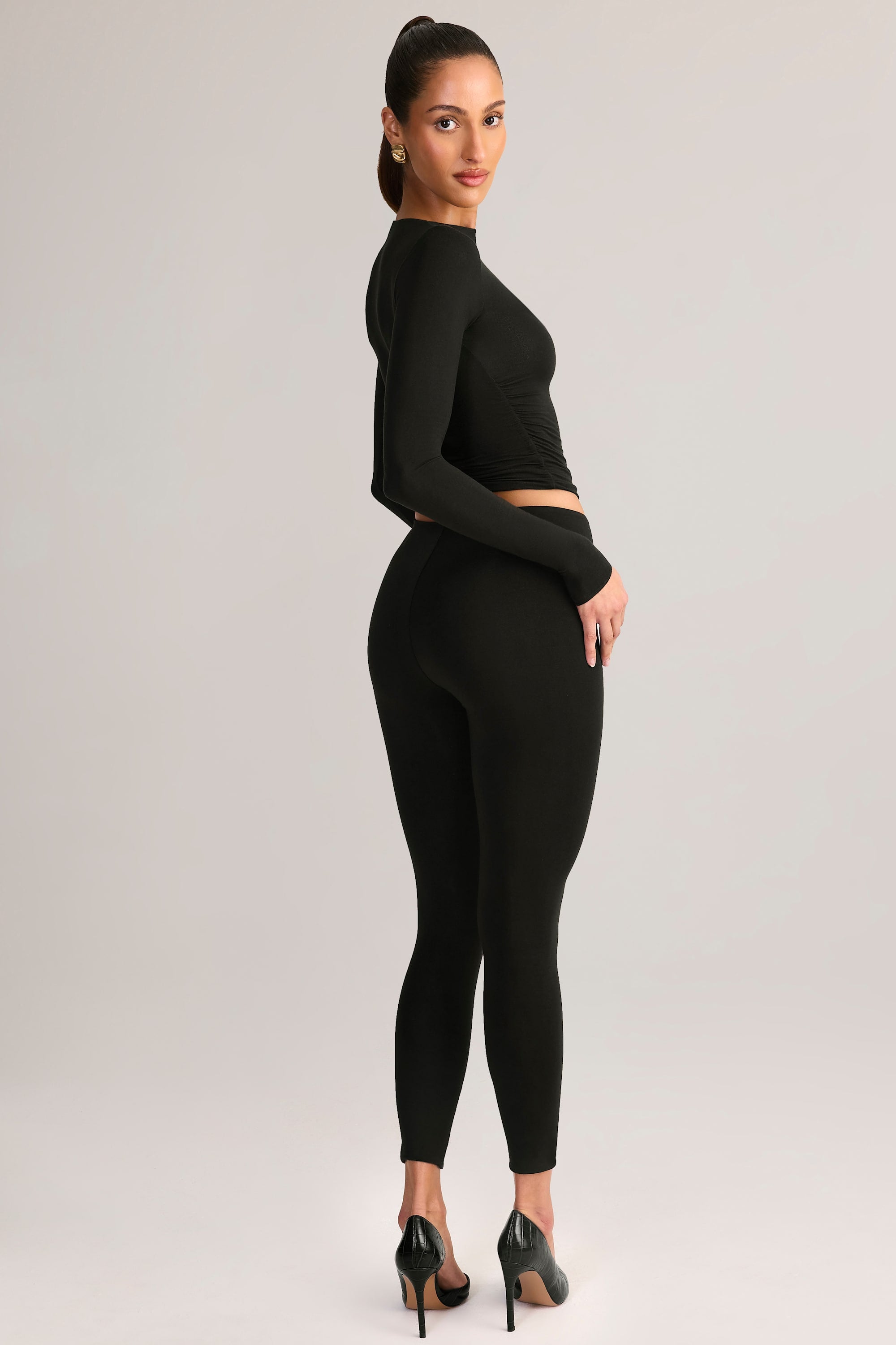 Roux Modal High-Rise Leggings in Black | Oh Polly – Oh Polly US