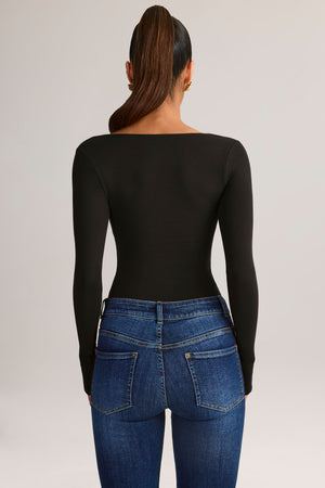 Modal Square-Neck Top in Black