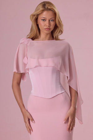 Velina Premium Chiffon Cape in Blush Pink | Oh Polly Velina Premium Chiffon Cape in Blush Pink | Oh Polly
