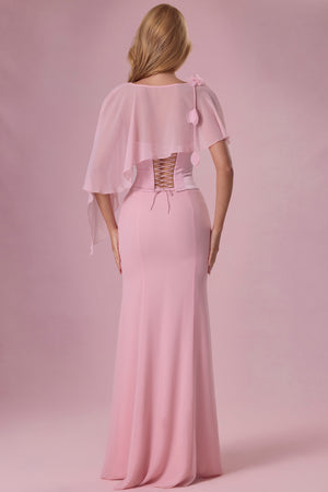 Velina Premium Chiffon Cape in Blush Pink | Oh Polly Velina Premium Chiffon Cape in Blush Pink | Oh Polly