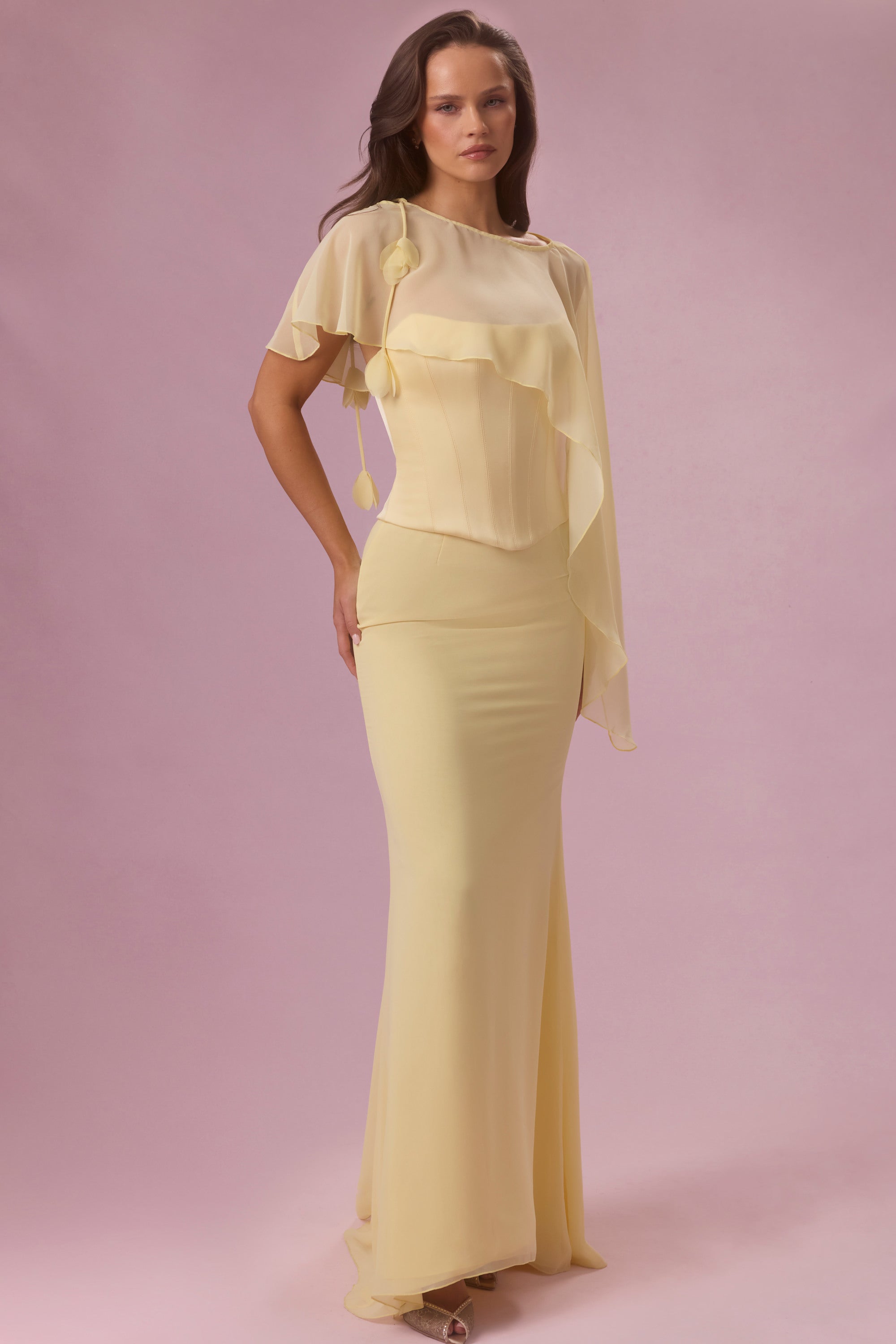 Chiffon Cape in Butter - One Size
