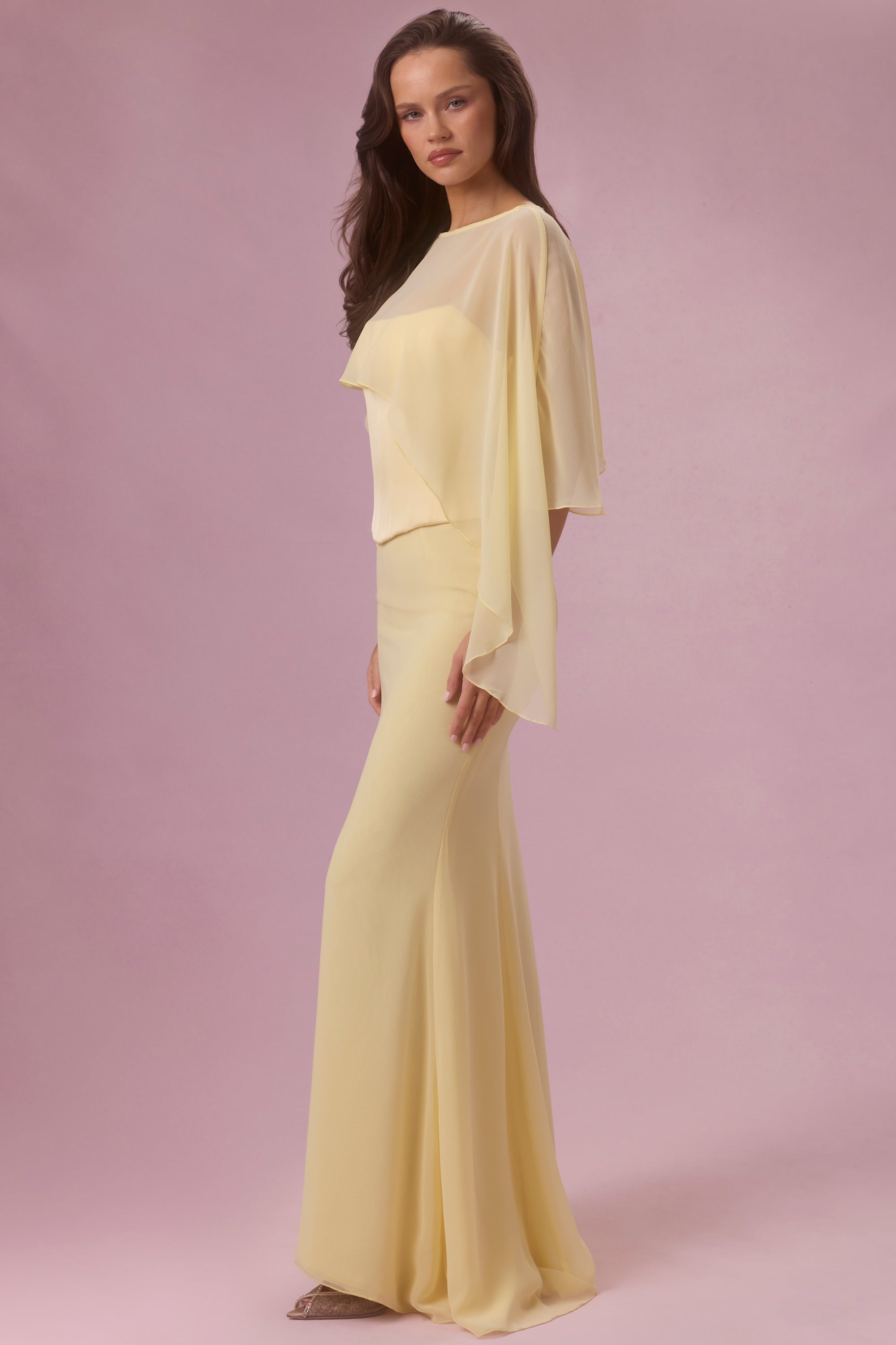 Chiffon Cape in Butter - One Size