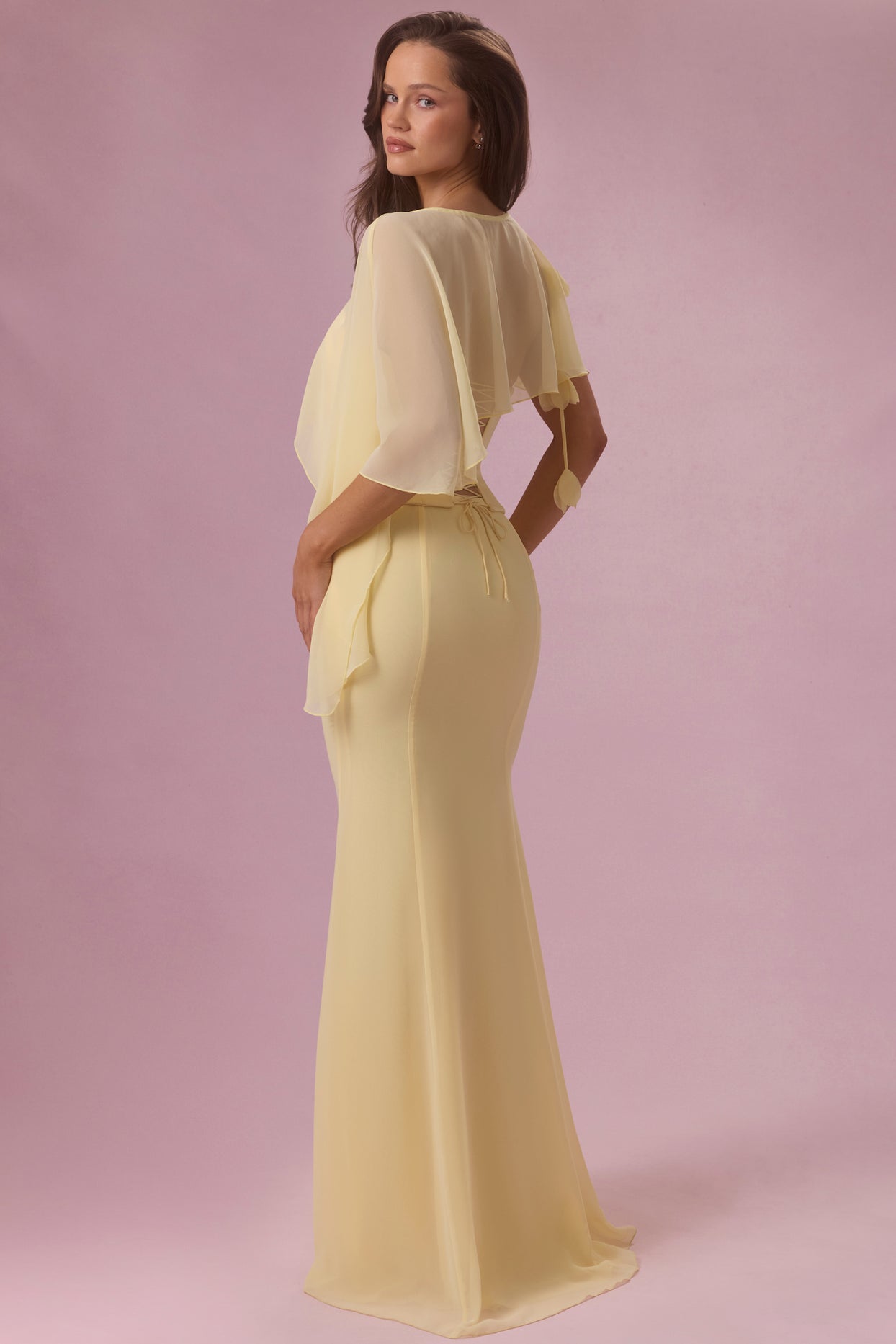 Chiffon Cape in Butter - 7
