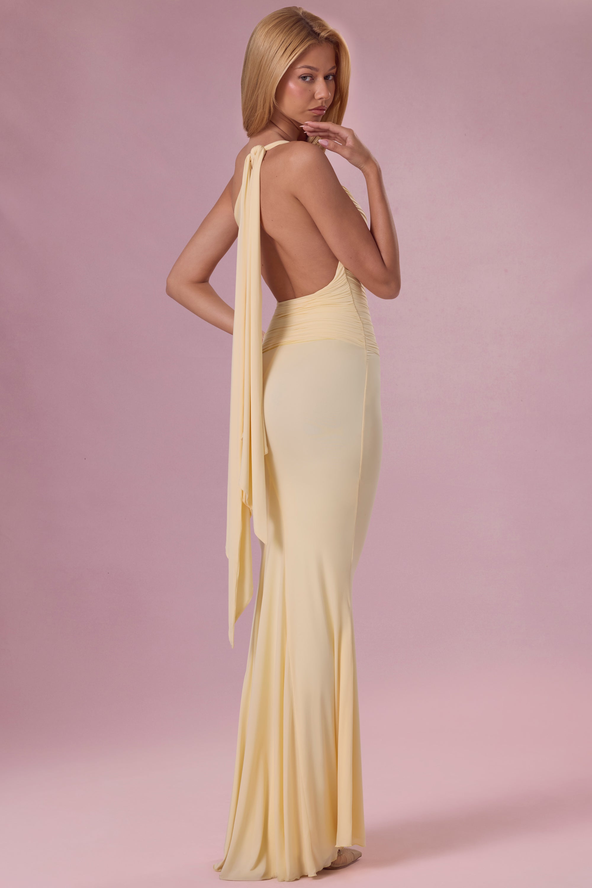 Jersey Bridesmaid Dress in Butter - M