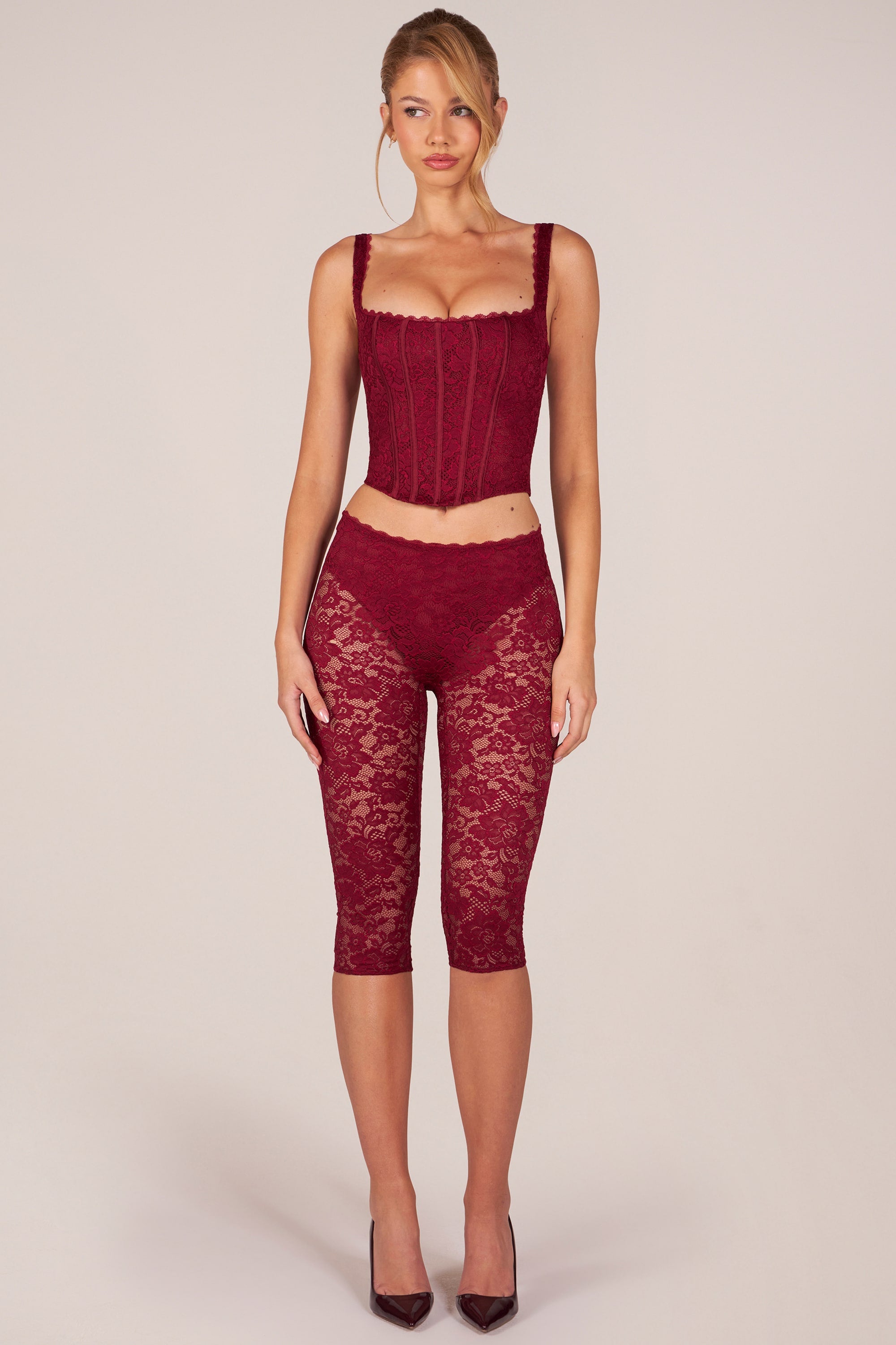 Annalisa Laced Capri Trousers in Cherry Red | Oh Polly – Oh Polly US