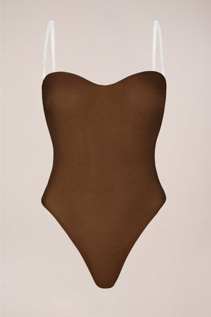 Strapless Bodysuit in Chestnut