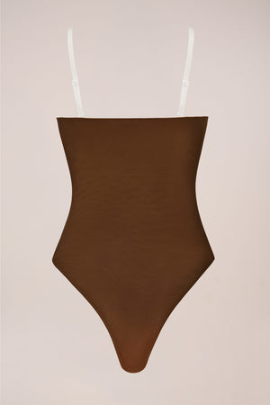 Strapless Bodysuit in Chestnut