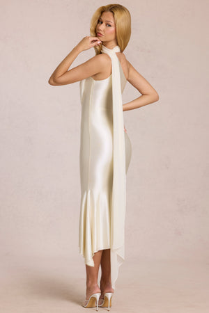 Giada Scarf-Detail Midaxi Dress in Ivory | Oh Polly Giada Scarf-Detail Midaxi Dress in Ivory | Oh Polly
