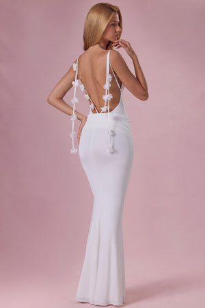 Jersey Draped Gown in Coconut - L | Oh Polly Jersey Draped Gown in Coconut - L | Oh Polly