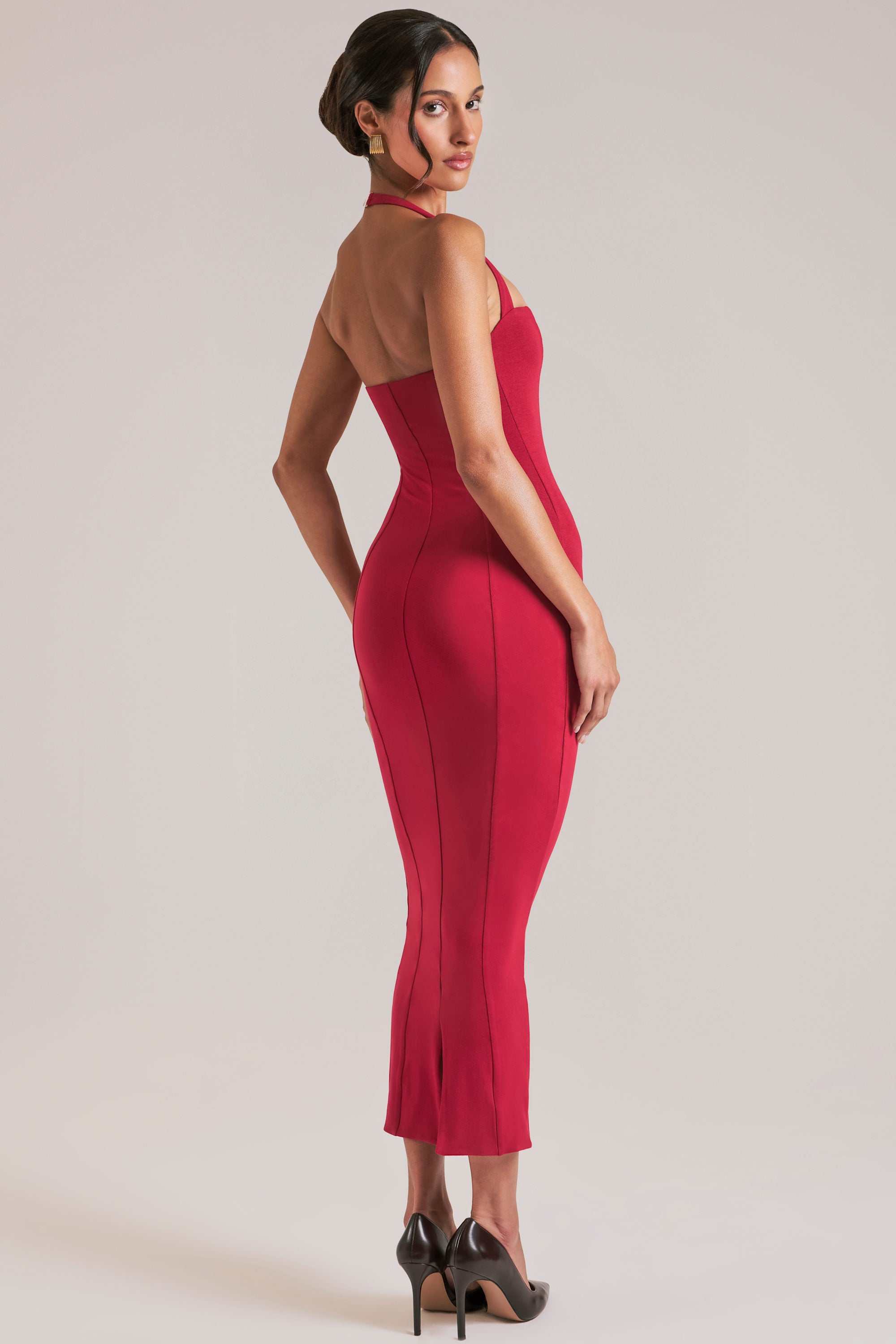 Landen Halterneck Midaxi Dress in Cherry Red | Oh Polly – Oh Polly US