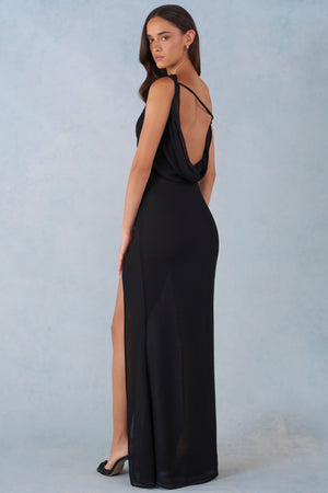 Nivara One-Shoulder Maxi Dress in Black | Oh Polly Nivara One-Shoulder Maxi Dress in Black | Oh Polly