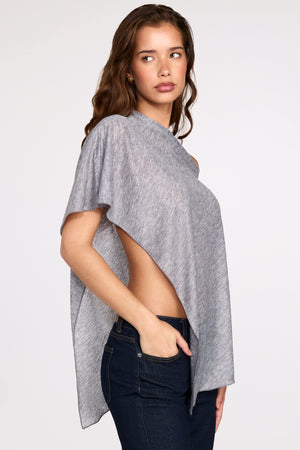 Knit Poncho in Grey