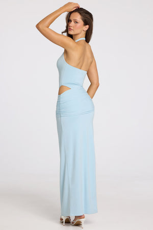 Deep Plunge Halterneck Maxi Dress in Powder Blue - M | Oh Polly Deep Plunge Halterneck Maxi Dress in Powder Blue - M | Oh Polly