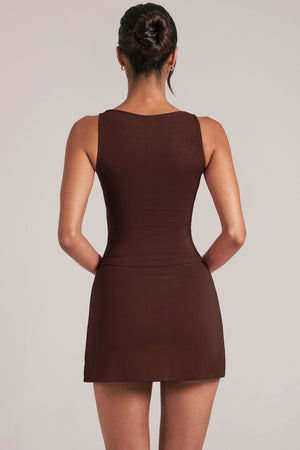 Square-Neck Top in Chocolate Brown Square-Neck Top in Chocolate Brown
