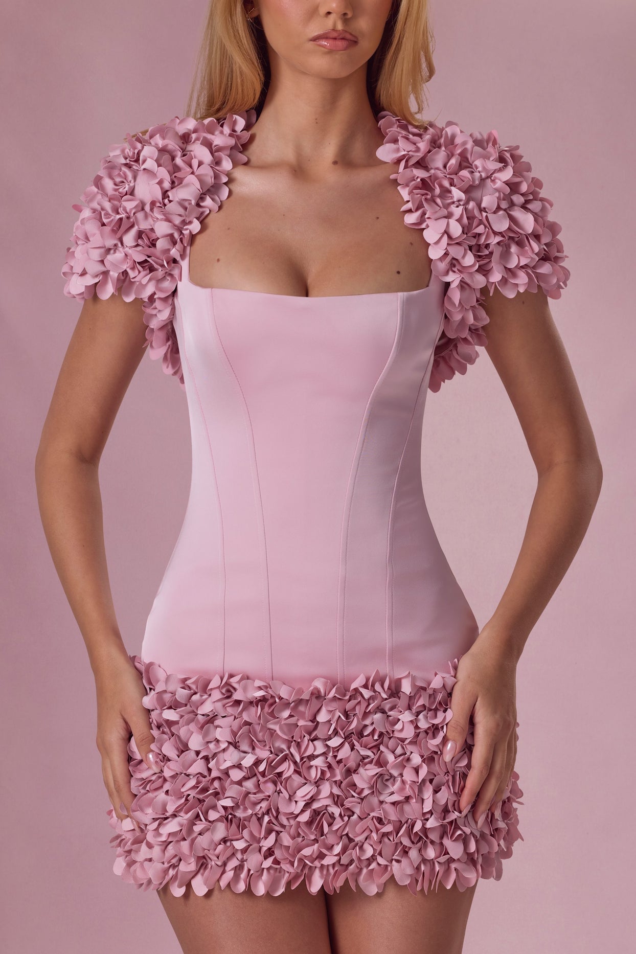 Cropped Bolero  in Blush Pink - 5