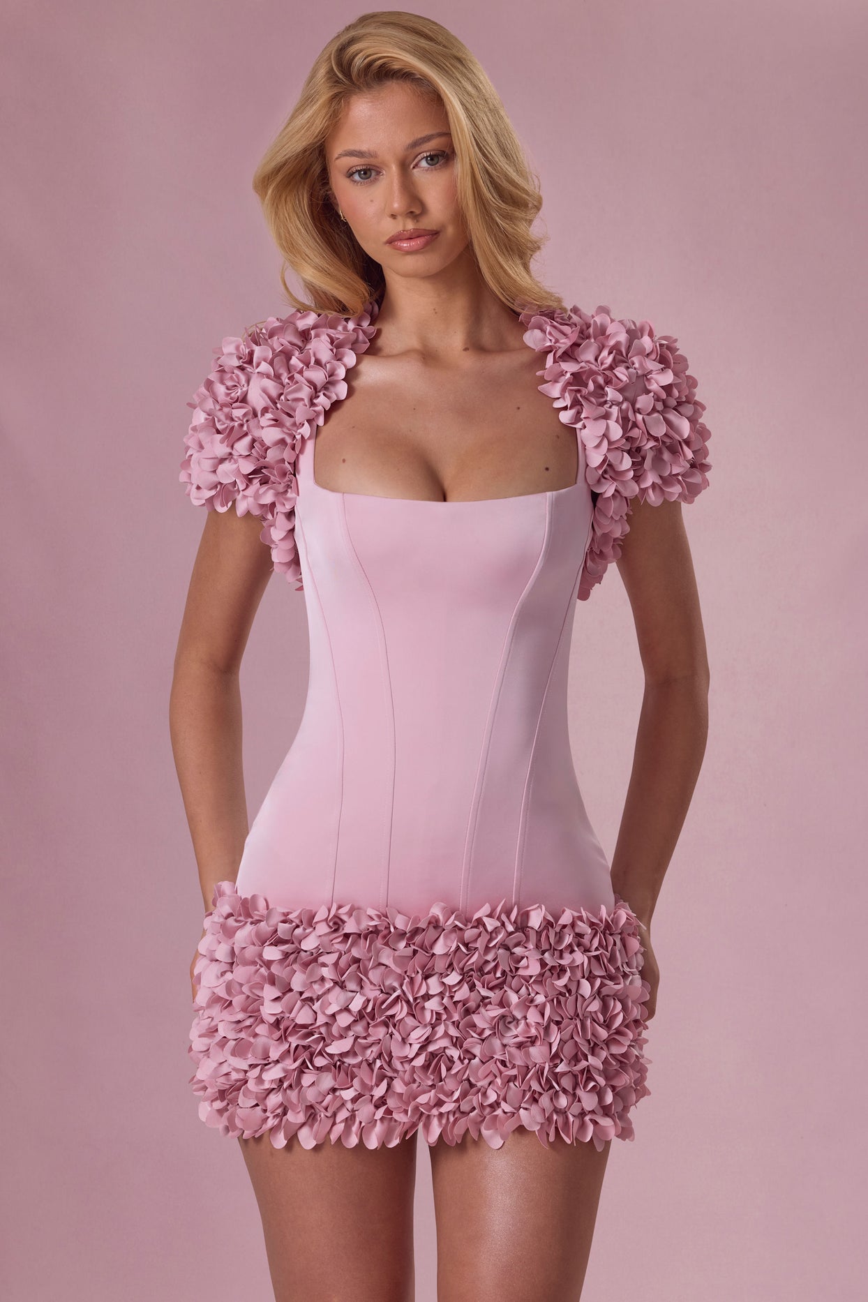 Cropped Bolero  in Blush Pink - 7